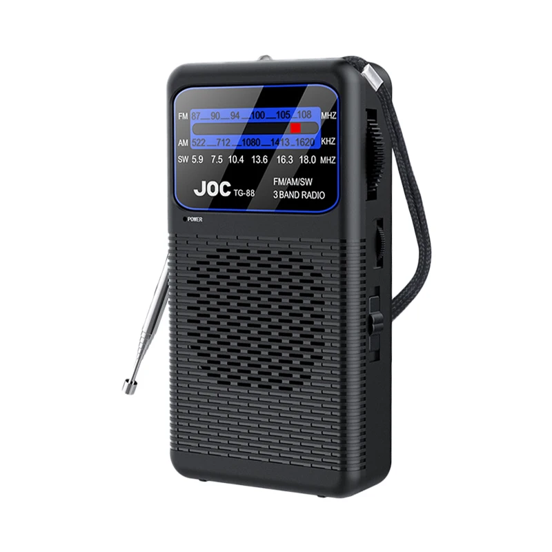 (negro) Mini Radio A Batería, Compatible Con Bandas Fm/am/sw, Con Conector Para Auriculares De 3,5 Mm Y Linterna De Emergencia.