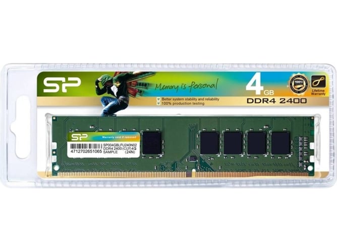 Memoria RAM DDR4 SILICON POWER 4 GB (2400 MHz - CL 17 - Verde)
