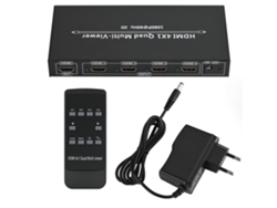 Divisor multivisor HDMI 1080p con división cuádruple y conmutación sin interrupciones