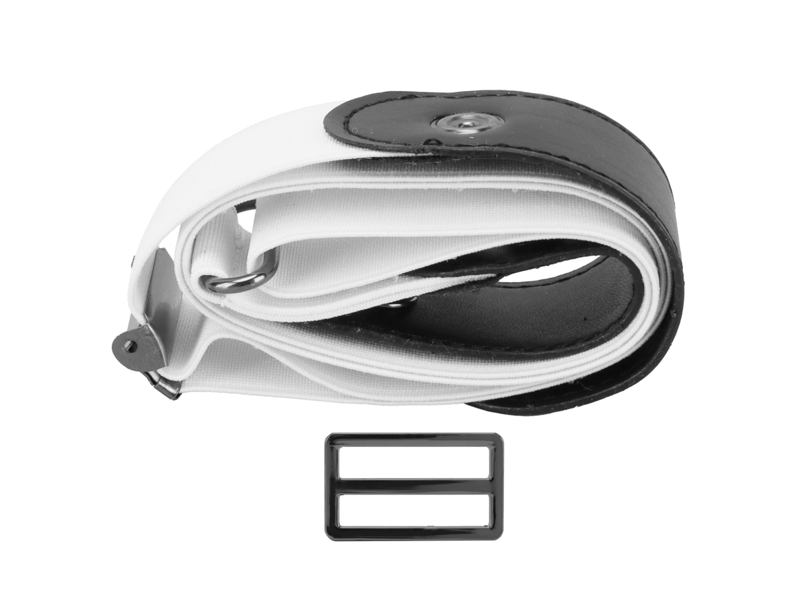 Cinturón elástico unisex para jeans con hebilla blanca