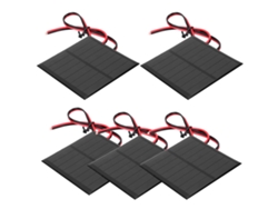 2026as - Panel solar pequeño, 5 piezas, 4 V, 160 mA, módulo de batería de polisilicio epoxi, cableado de 30 cm, accesorios industriales