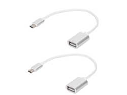 Adaptador OTG EOOCOO con lector de tarjetas y unidad USB.