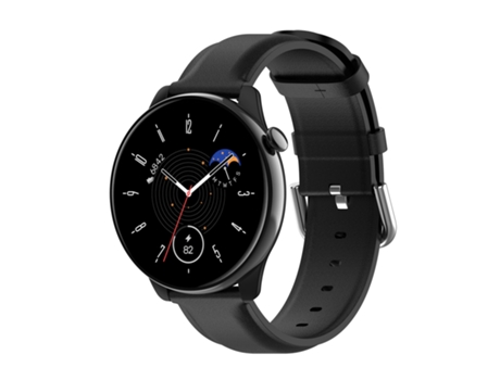 Correa de reloj inteligente para Amazfit GTR Mini de cuero genuino con cola redonda (negro)