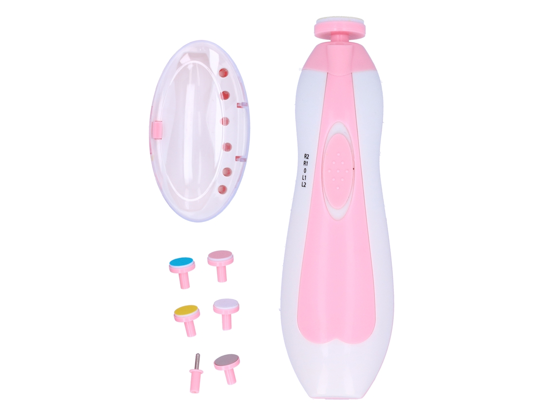 Kit Cortauñas Eléctrico Para Bebés De 0 A 3 Años Con Luz Led Segura - Rosa