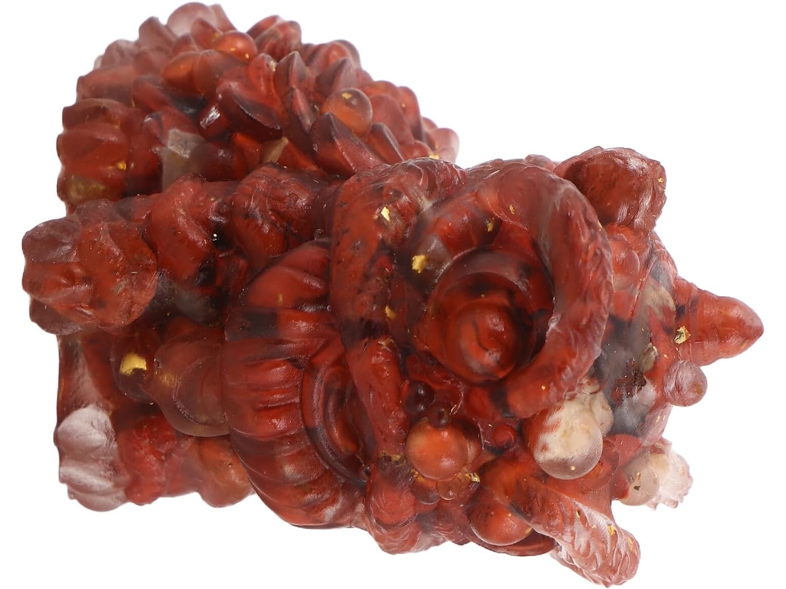 Decoración, Estatuilla Coleccionable De León De Cristal Rojo 6