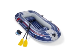 Embarcación plegable Bestway Hydro-force Treck X2 para 2 adultos y 1 niño, 255 x 127 x 36 cm, con 2 remos y bomba de pie incluidos.