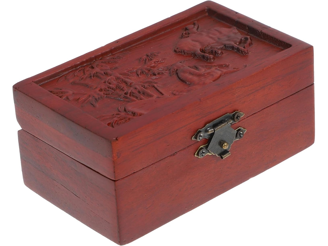 Joyero Madera Tallado Pulseras Pendientes Delicado Organizador Estilo Retro Perfecto Regalo Cumpleaños