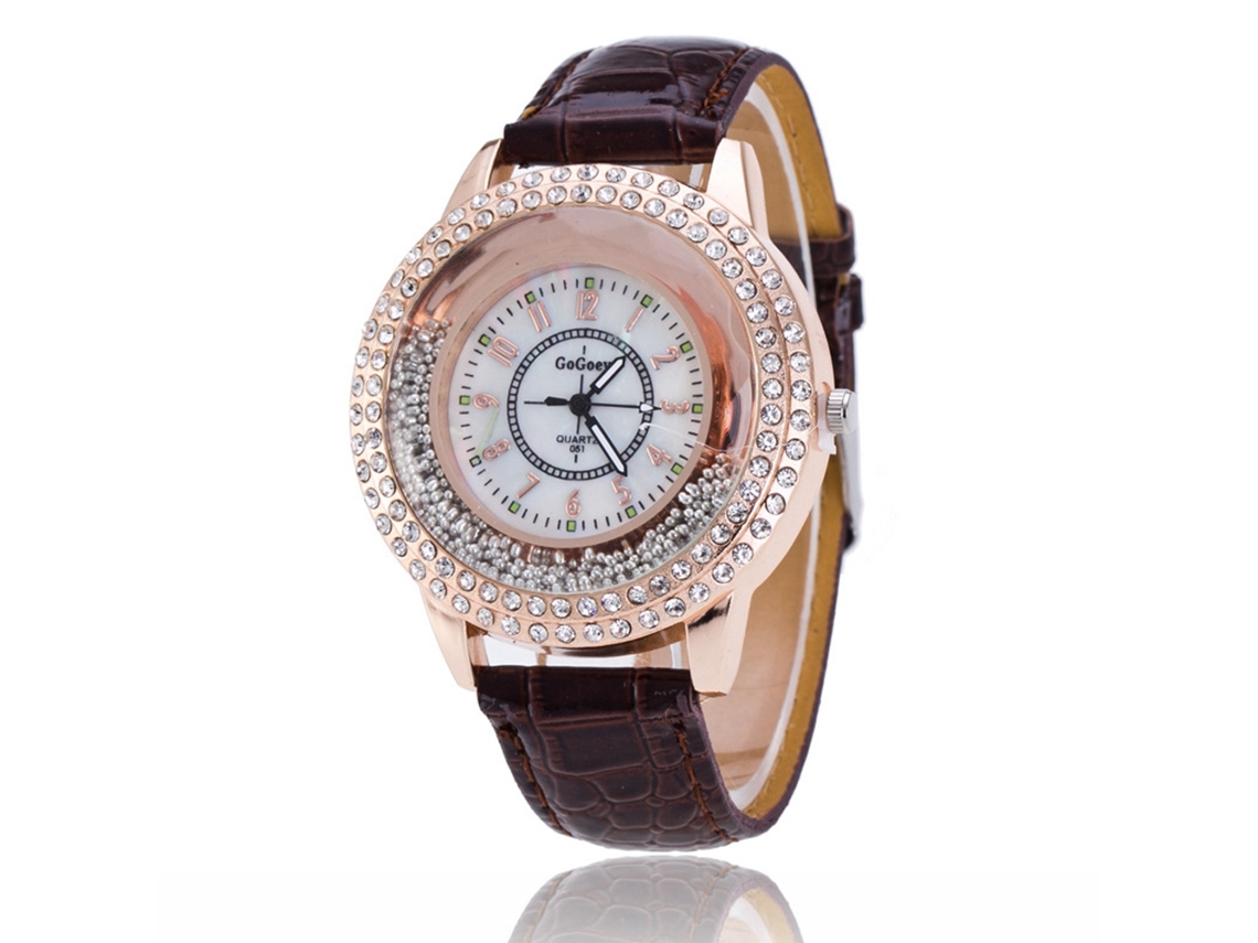 Elegante Y Sencillo Reloj Analógico Casual Para Mujer Con Correa De Pu Y Movimiento De Cuarzo Negro.