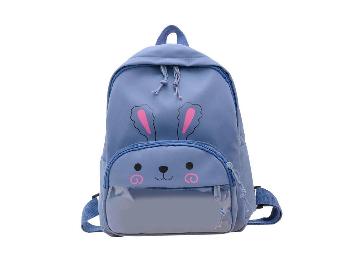 Mochila escolar infantil estampada, ideal para libros y viajes. Mochila informal para estudiantes. Color azul.