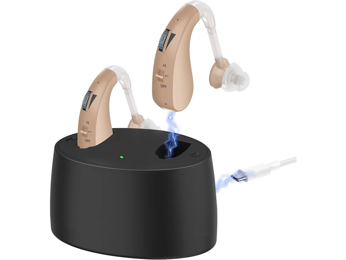 Audífonos Recargables Para Personas Mayores, Con Cancelación De Ruido, Control De Volumen Y Amplificador (negro)