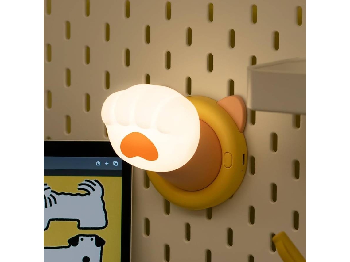 Lámpara de noche blanda para niños, lámpara de gato adorable, luces de noche para bebés con 3 niveles de intensidad regulable para guardería (blanca)