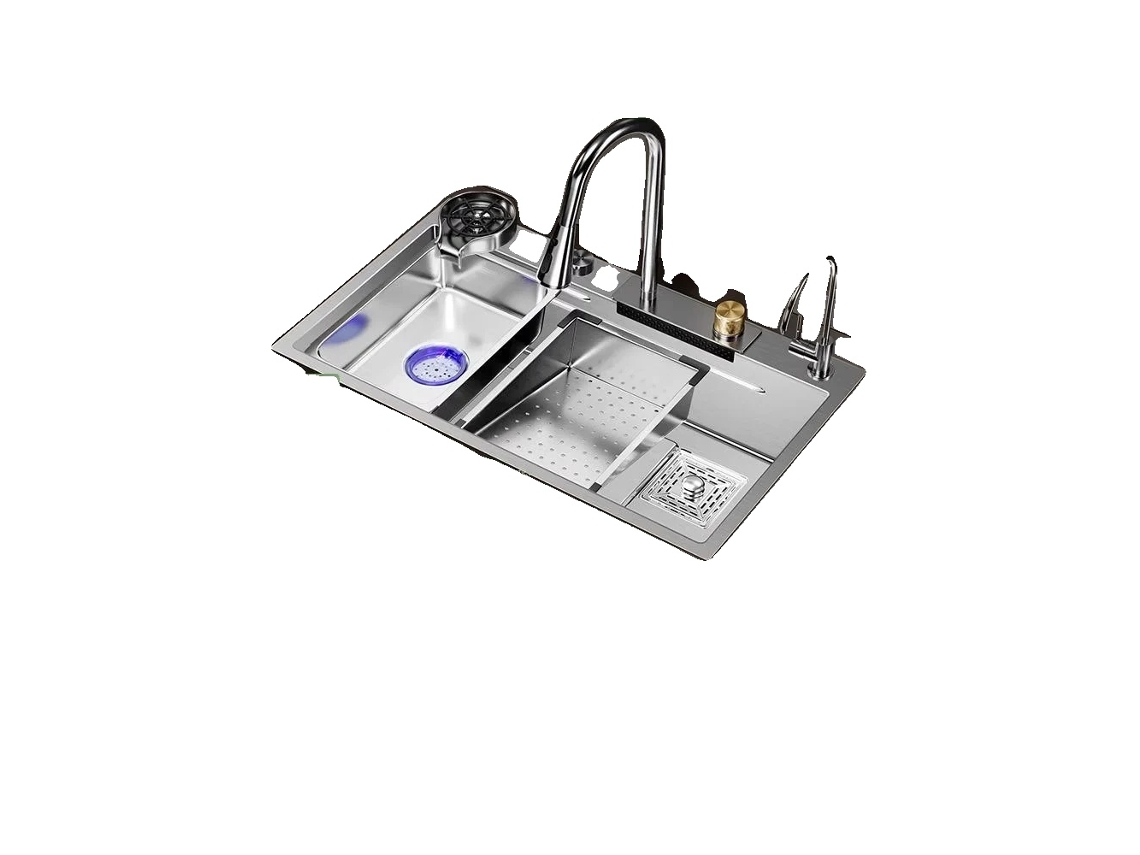 Fregadero de acero inoxidable, diseño de cascada, ranura única grande, c9 68x45cm OEM
