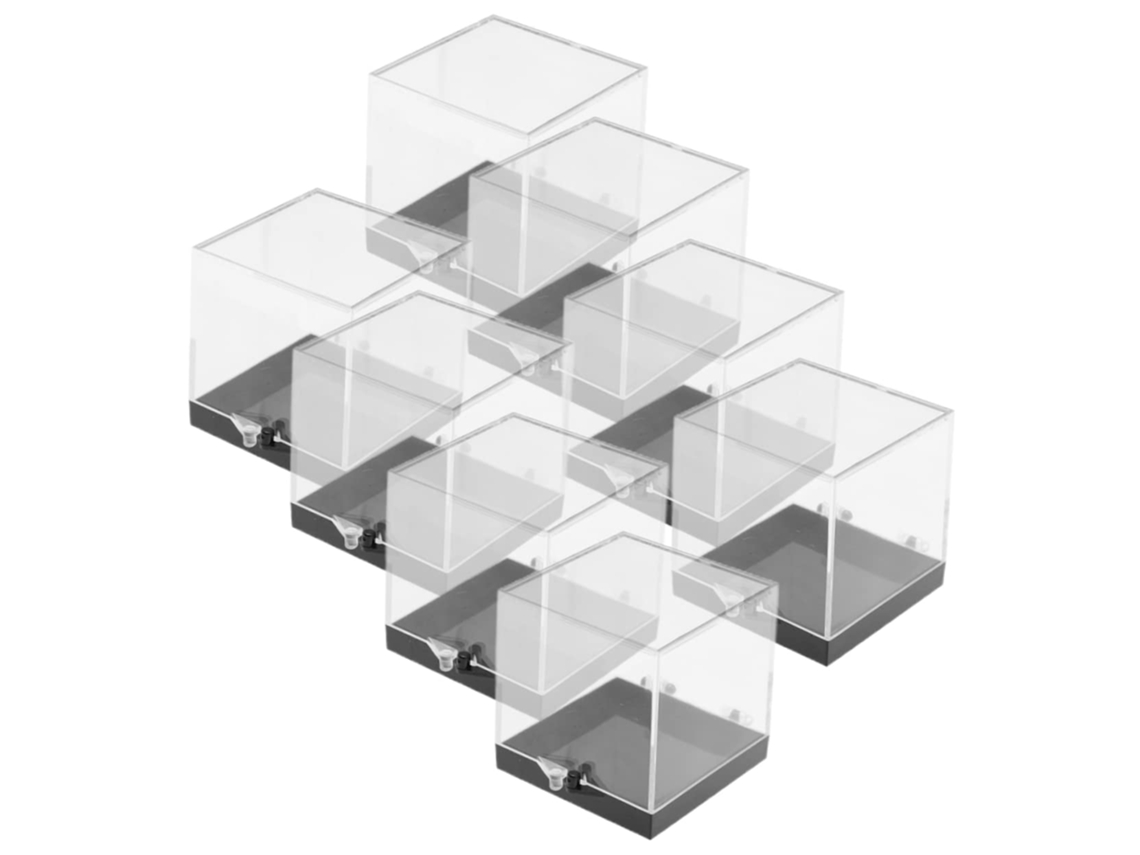 Caja De Almacenamiento Cuadrada Transparente De 8 Piezas (2,7 Pulgadas) Para Exhibir Muestras De Minerales.