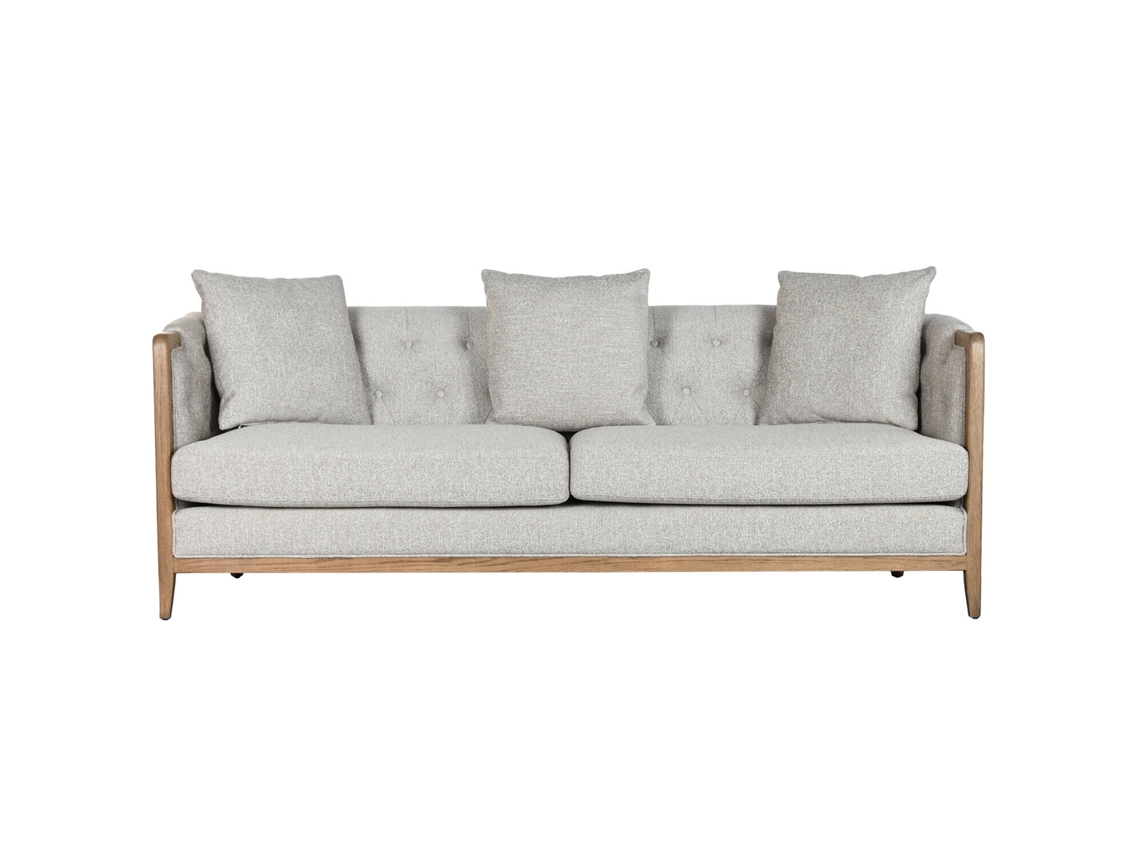Sofa Fresno Poliester Capitone 3 Cojines 207x84x76cm