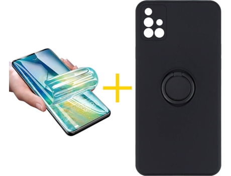 Carcasa + Protector de Pantalla para Samsung Galaxy A71 ACCETEL Negro