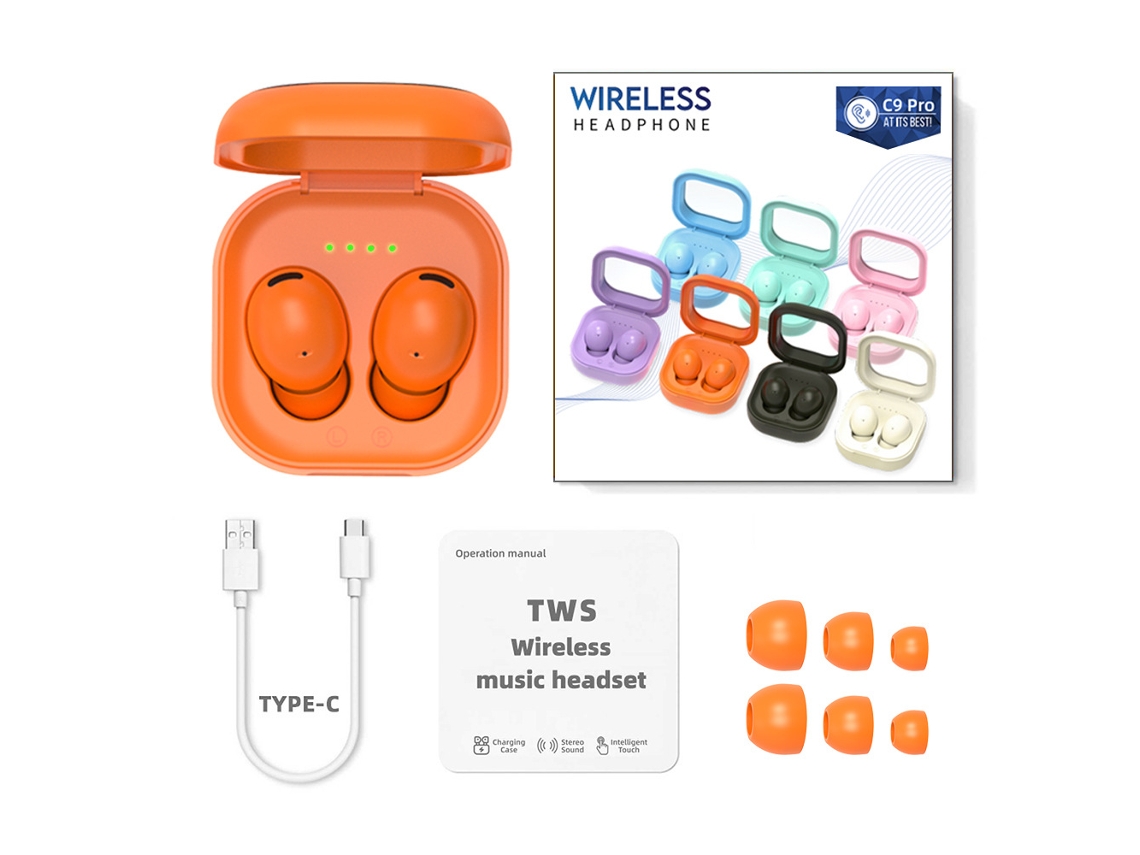 Auriculares inalámbricos Bluetooth, auriculares intrauditivos compactos MDUG (naranja)