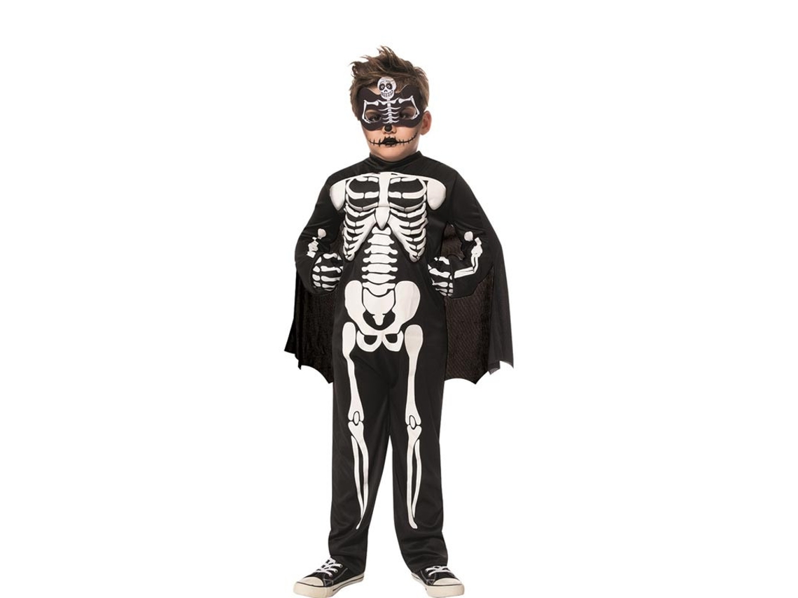 Disfraz de Super Esqueleto con guantes y antifaz para niño