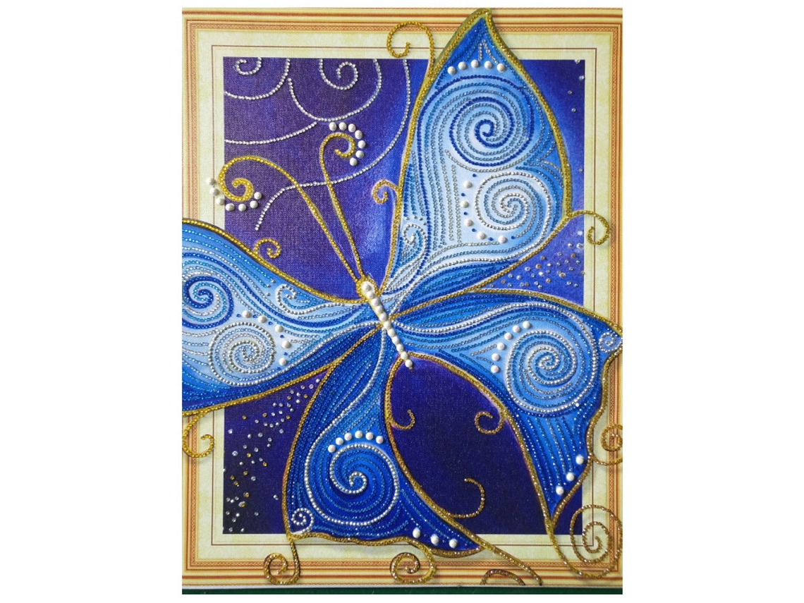 Kit De Pintura De Diamantes Diy Mariposa Bordado De Diamantes De Imitación Cristal Arte Decorativo Hogar Sala De Estar 40x30cm