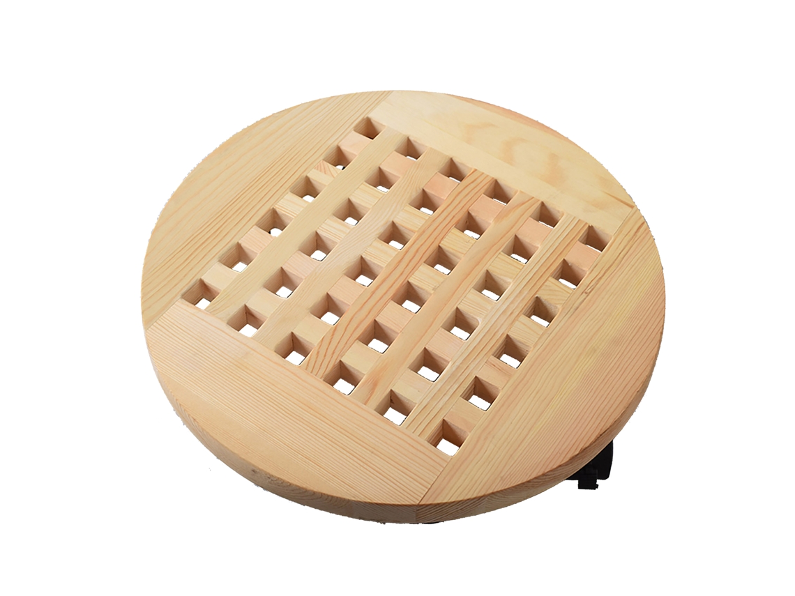 Estantería de madera para plantas con 6 ruedas, giratoria 360°.