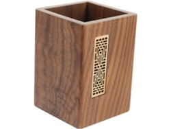 Elegante Y Resistente Portalápices De Madera Maciza De Estilo Japonés, Organizador De Escritorio Para Almacenamiento.