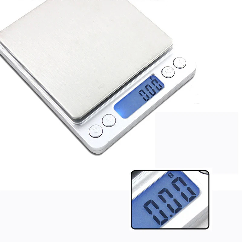 (500g, 0,01g) Báscula Electrónica De Bolsillo, Dos Platos De Pesaje, Pantalla Lcd.