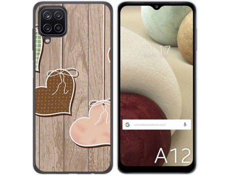 Carcasa Samsung Galaxy M12 TUMUNDOSMARTPHONE Corazones Madera Multicolor