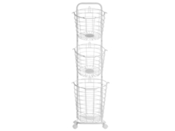 Carrito de almacenamiento con cestas BELIANI Ayapal de Metal Blanco 37x27x123