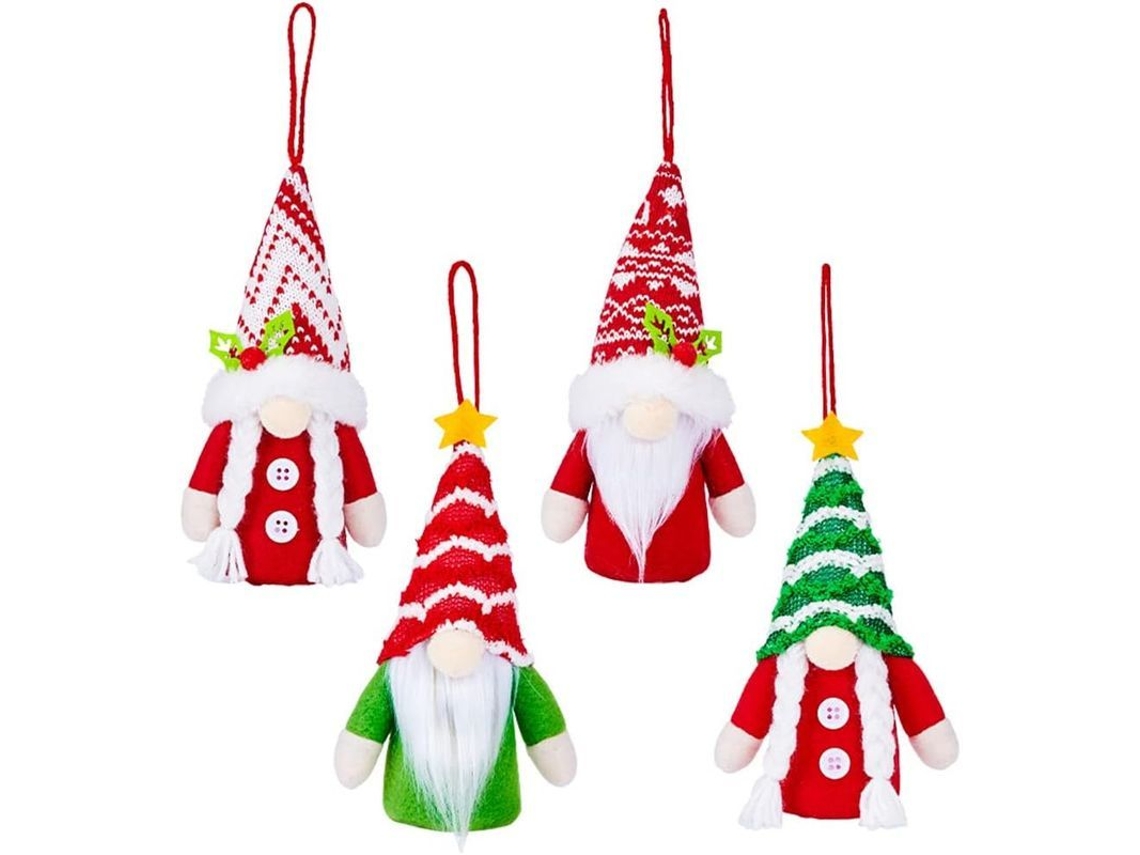Adornos navideños de elfos, 4 piezas, estilo escandinavo, Tomte Elfo, decoración hecha a mano para el hogar.