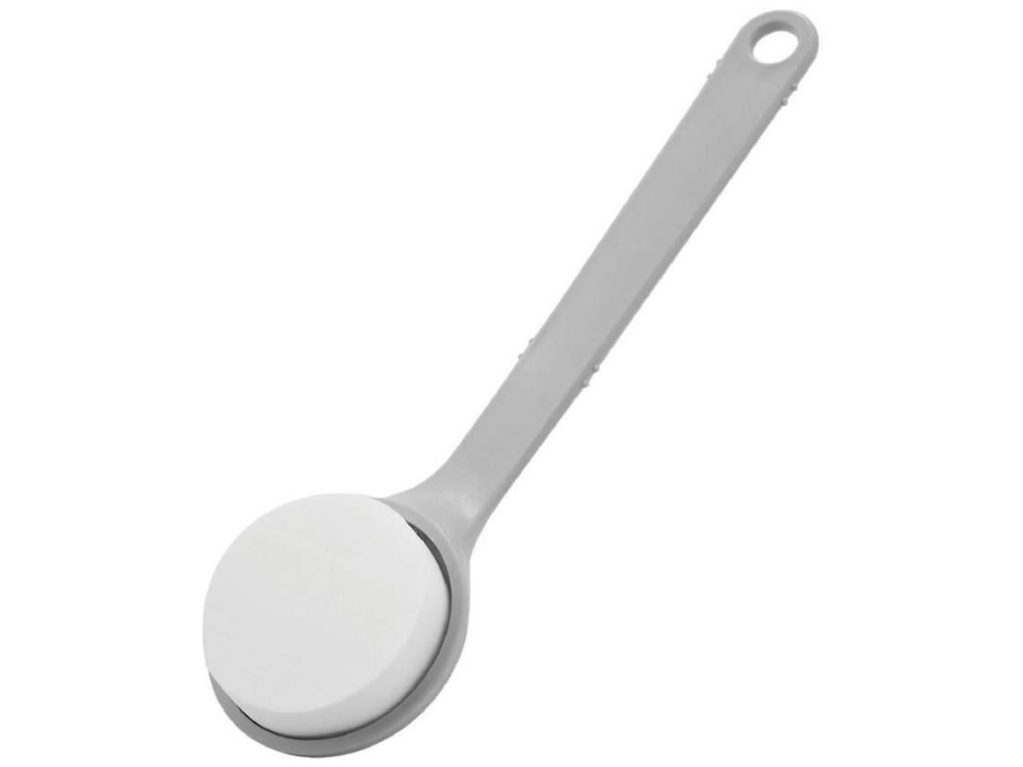 Dan26-aplicador De Loción Corporal Para Espalda Cepillo De Baño Esponja Post-ducha Mango Largo 29.5cm Gris Y Blanco Gris Blanco
