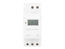 AHC15A Interruptor temporizador digital LCD para montaje en riel, 220V-240V, control industrial, 16A.