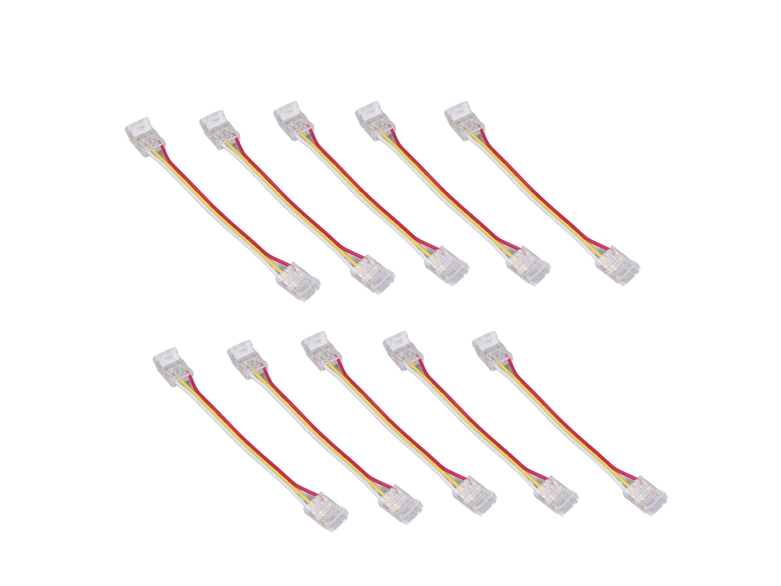 2026-10pcs Kit Conectores De Tira Led Cob 3pin 10mm Conexión Rápida Para Almacén Accesorios De Tira Led