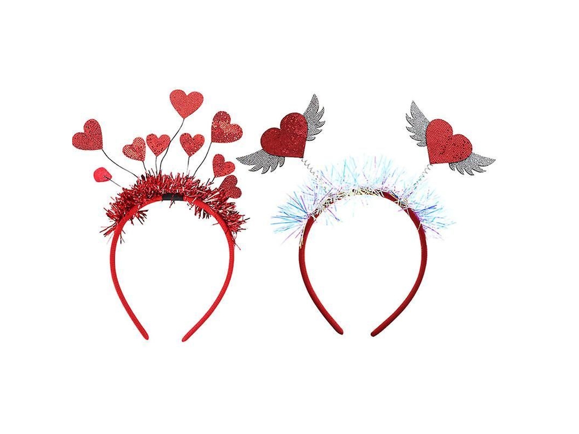 Tiara para el cabello de 2 piezas decorada con corazones, modelo 2026, ideal para fiestas de cumpleaños, San Valentín y Navidad.