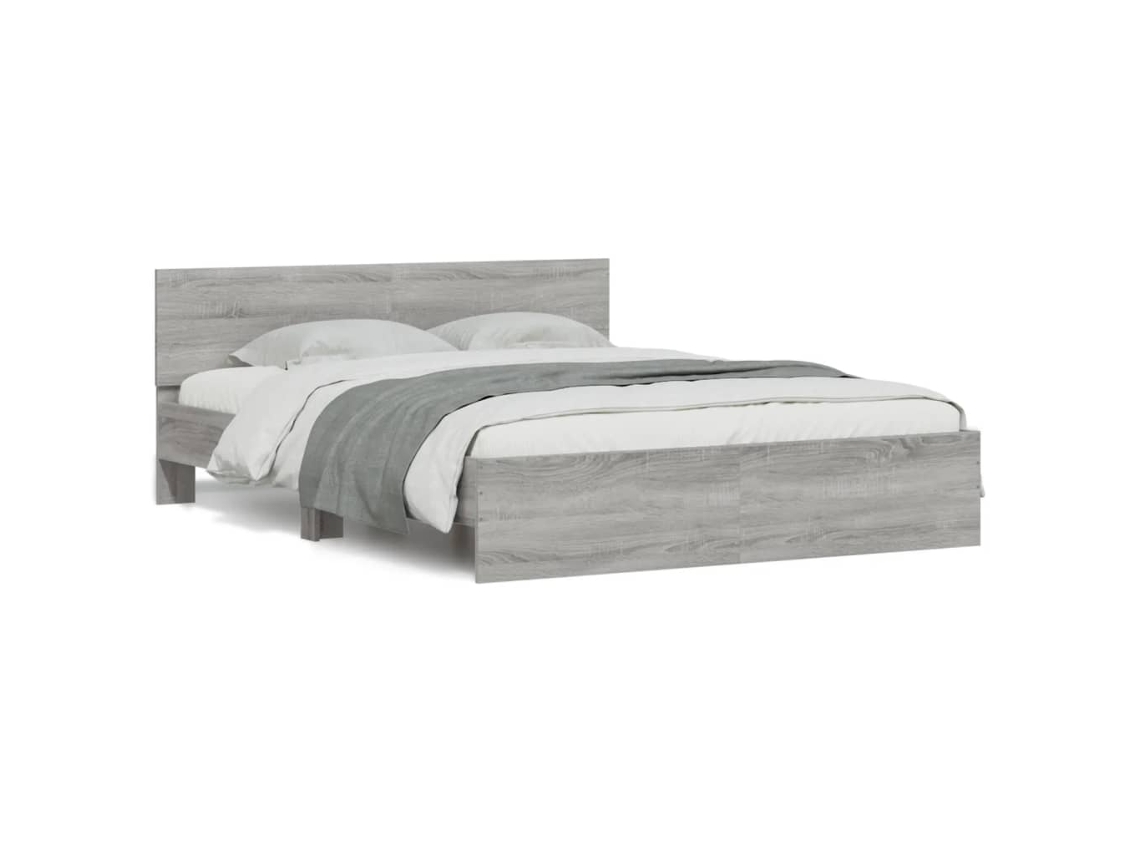 Maison Exclusive - Estructura De Cama Con Cabecero Gris Sonoma 140x190 Cm