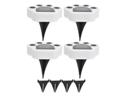 Bj-4pcs Luz Solar Led Em Forma De Pata Para Jardim Pátio Grama Paisagem Luz Quente Com Porca De Terra