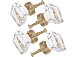 Tiradores Transparentes De 4 Piezas Para Cajones, Pomos Para Muebles Y Adornos De Circonio Para Armarios.
