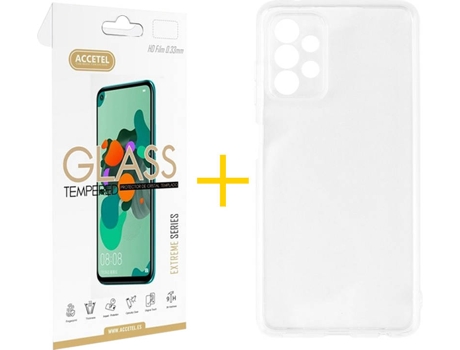 Kit Funda + Protector de Pantalla Samsung A32 5G ACCETEL Cristal Templado 4614 Transparente