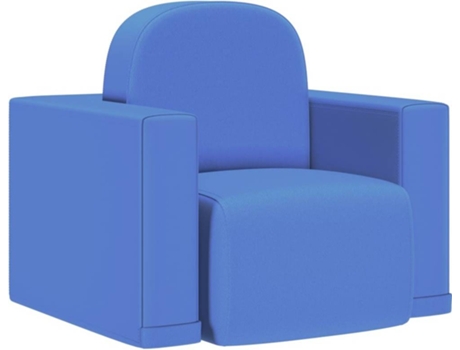 vidaXL Sofá infantil 2 en 1 de cuero sintético azul