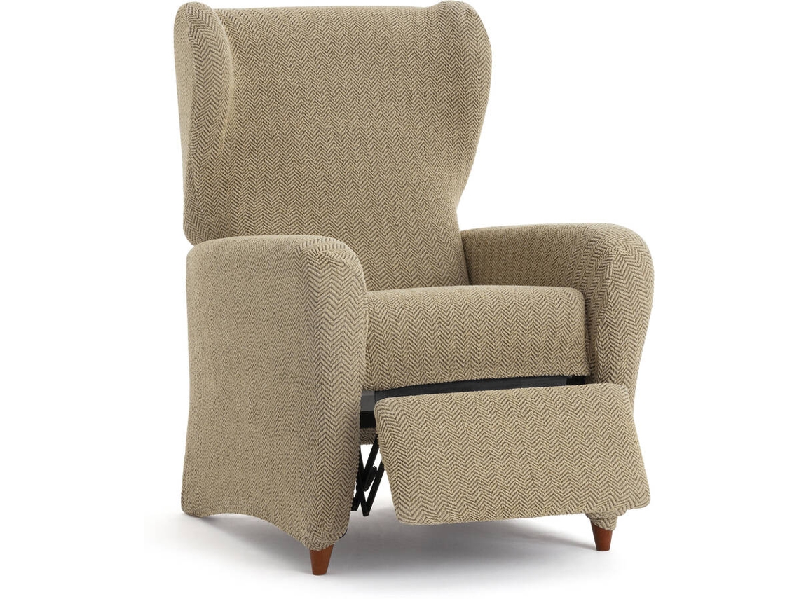 Funda de Sillón Relax EYSA Premium Jaz Tejido Multielástico (85 x 90 x 120 cm - Poliéster y Algodón - Beige)