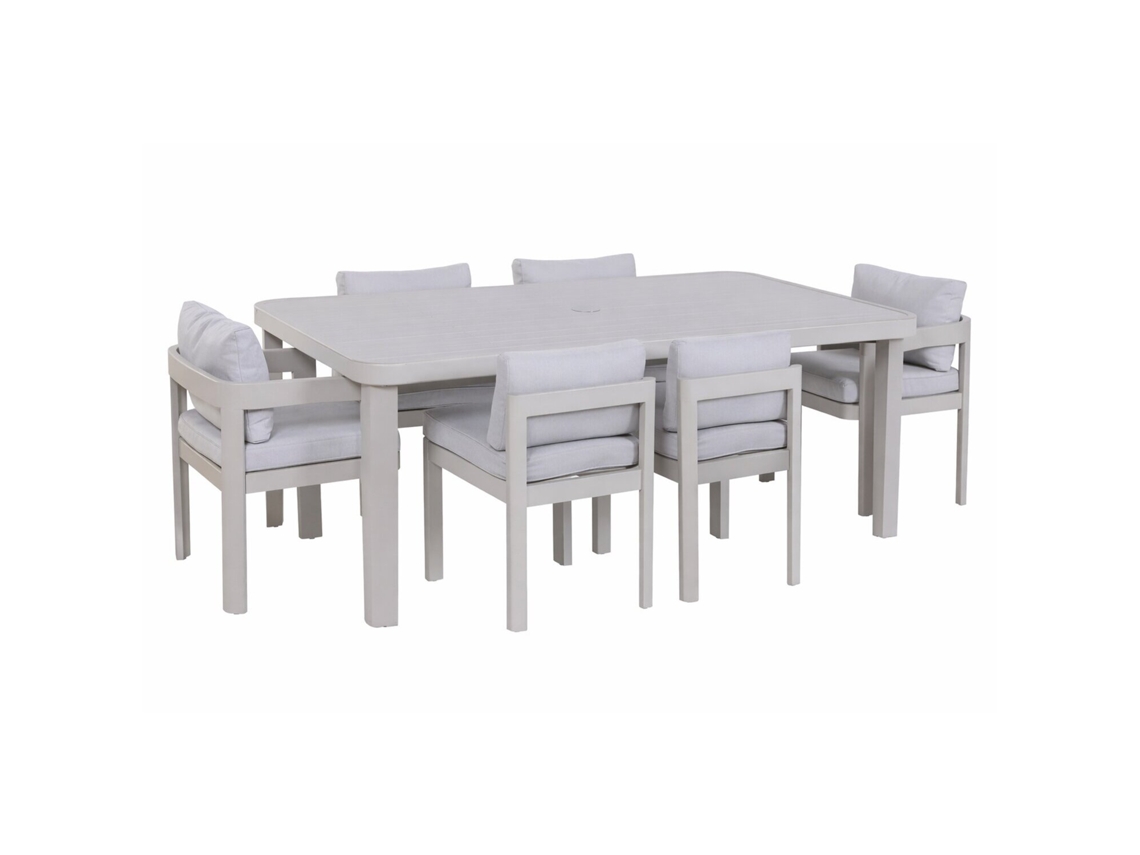 Set 7 Mesa Comedor Aluminio Espuma Dens 182x105x77cm