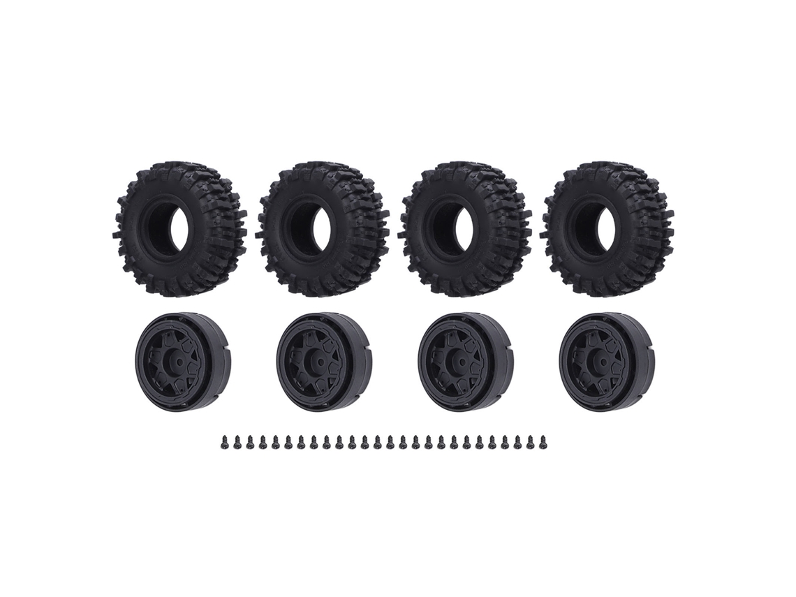 4 Neumáticos Para Ruedas Rc Con Buje De Plástico, Mejor Agarre, Ligeros Y Duraderos Para Axial Scx24 1/24