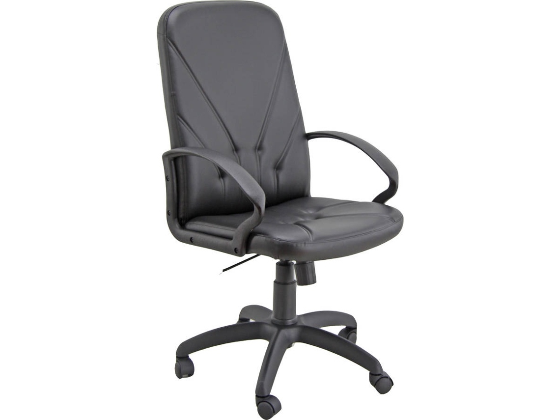 Silla de Escritorio Ejecutiva UNIST Dante Negro (Brazos Fijos - Símil Piel)