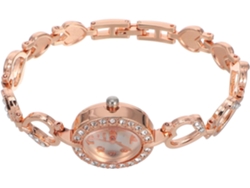 Reloj Digital Cuarzo Mujer Cadena Aleación Delicado Diseño Corazón Movimiento Preciso Regalo Cumpleaños Oro