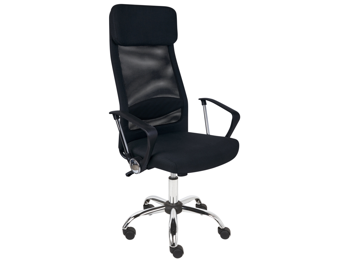Silla de oficina BELIANI Pioneer ii de Lino Negro 63x63x126