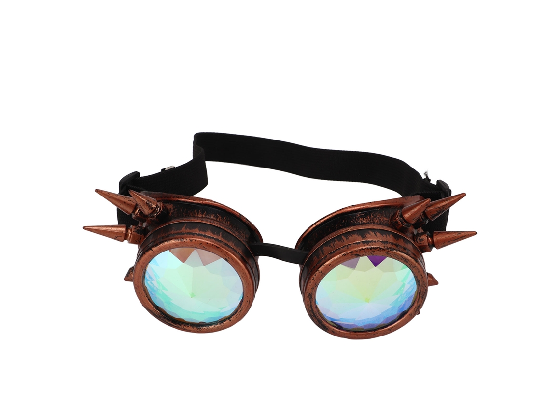 Gafas psicodélicas de arcoíris con caleidoscopio de Halloween