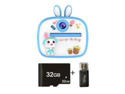 Siurn Hd 1080p Cámara Instantánea Conejo Azul32glector De Tarjetas