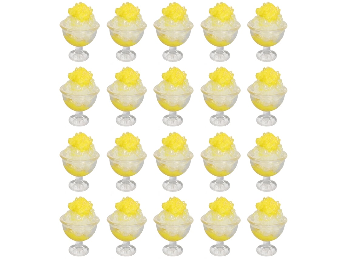 20pcs Smoothie Miniatura Casa De Bonecas 1:12 Simulado Plástico Decoração Amarelo