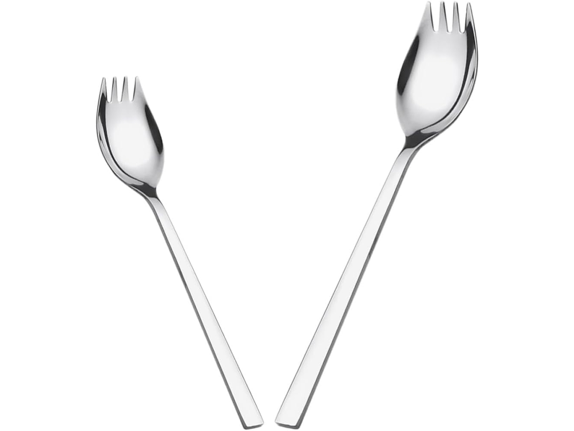 Cucharas De Ensalada Reutilizables Y Fáciles De Transportar Con Mango Largo, Fabricadas En Acero Inoxidable.