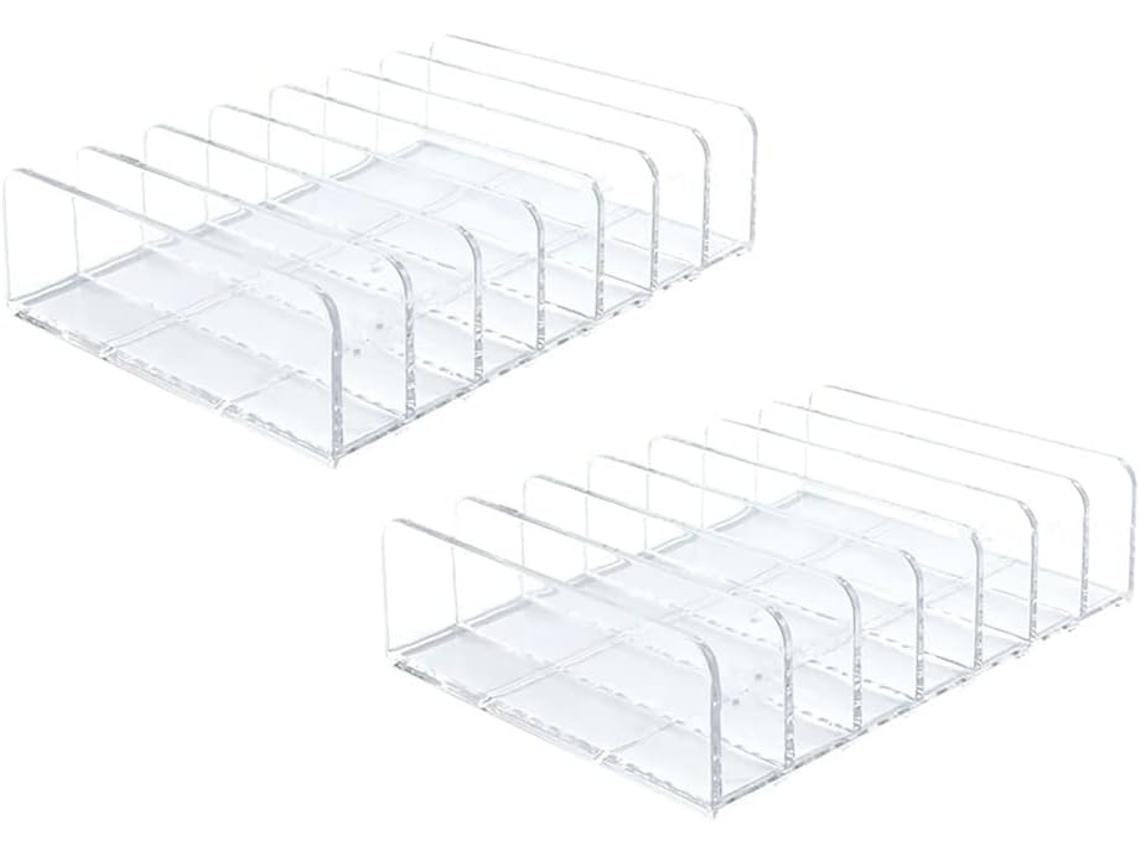 Juego De 2 Paletas De Maquillaje Acrílicas Para Sombras De Ojos, 7 Compartimentos, Organizador De Almacenamiento.