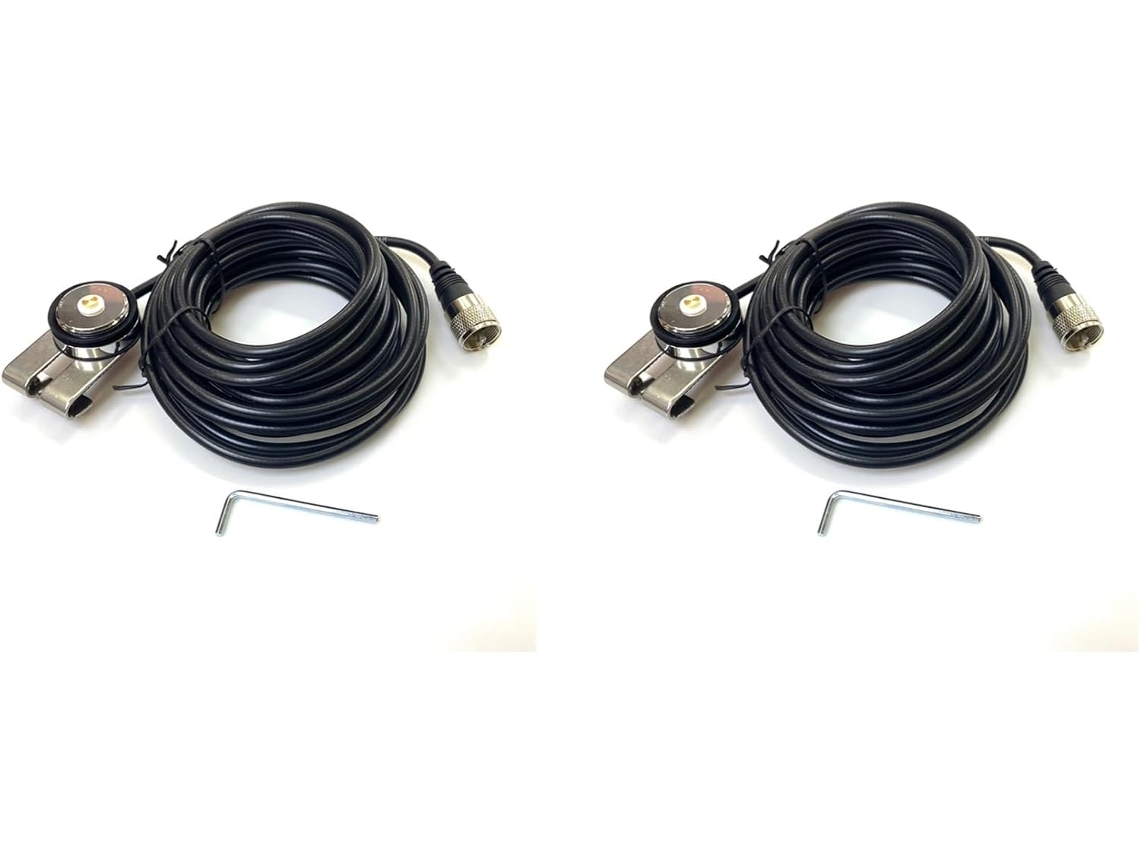 2 Cables Coaxiales Nmo A Pl259 Rg-58 De 5 M Con Soporte Para Automóvil