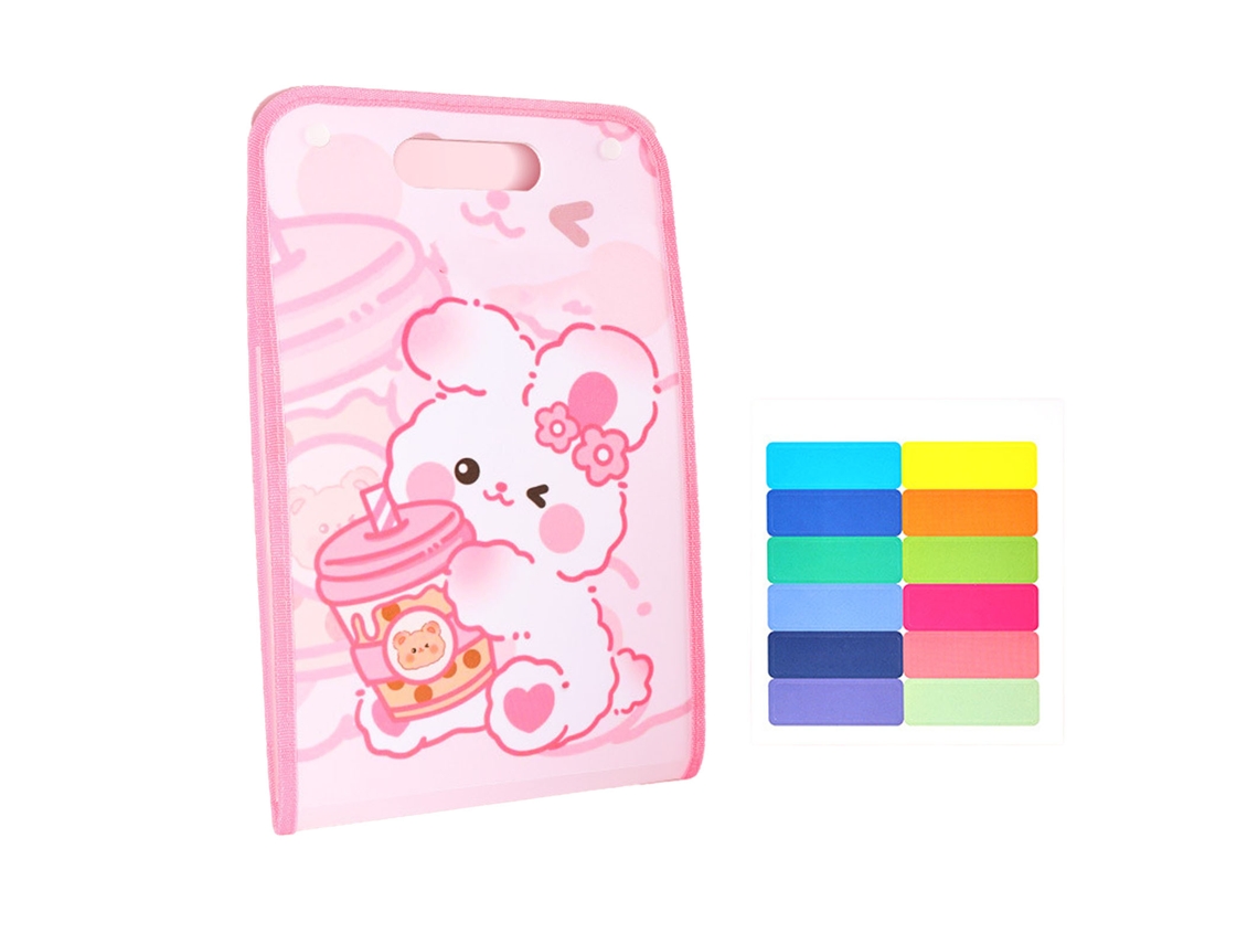 Carpeta Impermeable Multicapa Tamaño A4, Con Bonito Estampado, De Plástico, Color Rosa, Ideal Para La Escuela Y La Oficina.